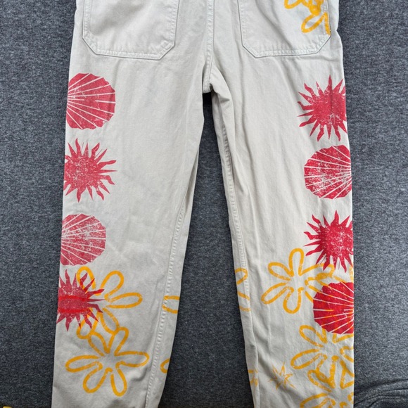 We The Free Free People Ziggy Sun Shell  Overalls Ecru Denim Straight Dungarees - Picture 11 of 14